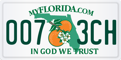 FL license plate 0073CH