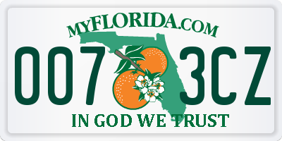 FL license plate 0073CZ