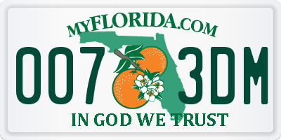 FL license plate 0073DM