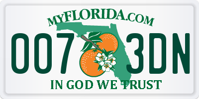 FL license plate 0073DN