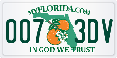 FL license plate 0073DV