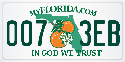 FL license plate 0073EB