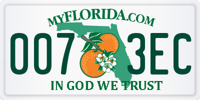 FL license plate 0073EC