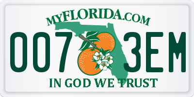 FL license plate 0073EM