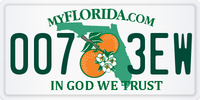 FL license plate 0073EW