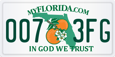 FL license plate 0073FG