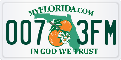 FL license plate 0073FM