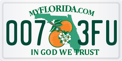 FL license plate 0073FU