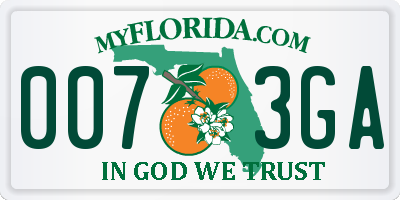 FL license plate 0073GA