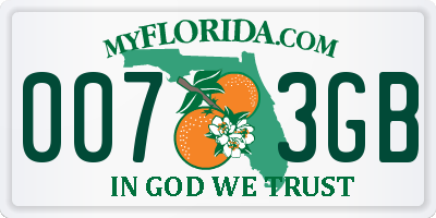 FL license plate 0073GB