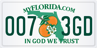 FL license plate 0073GD