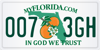 FL license plate 0073GH