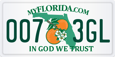 FL license plate 0073GL