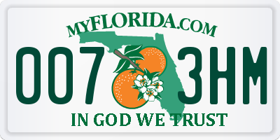 FL license plate 0073HM