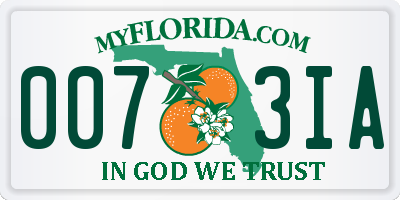 FL license plate 0073IA