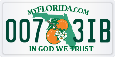 FL license plate 0073IB