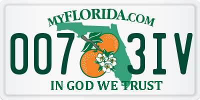 FL license plate 0073IV