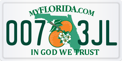 FL license plate 0073JL