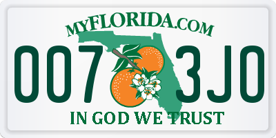 FL license plate 0073JO