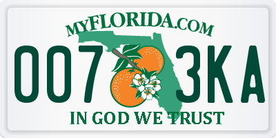 FL license plate 0073KA