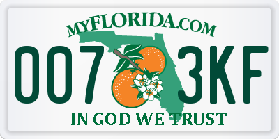 FL license plate 0073KF