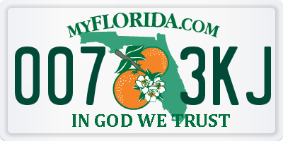 FL license plate 0073KJ