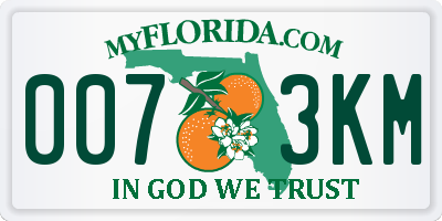 FL license plate 0073KM