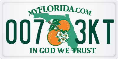 FL license plate 0073KT