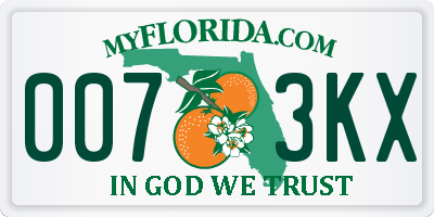 FL license plate 0073KX