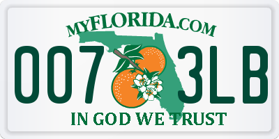 FL license plate 0073LB