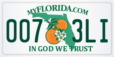 FL license plate 0073LI