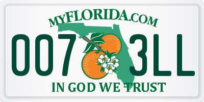FL license plate 0073LL