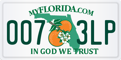 FL license plate 0073LP