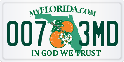 FL license plate 0073MD