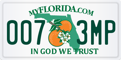 FL license plate 0073MP
