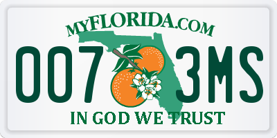 FL license plate 0073MS