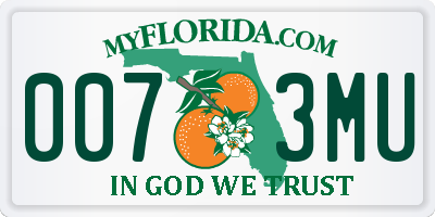 FL license plate 0073MU