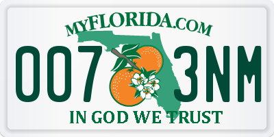 FL license plate 0073NM