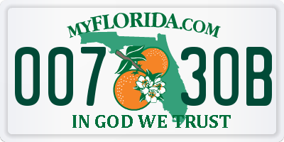 FL license plate 0073OB