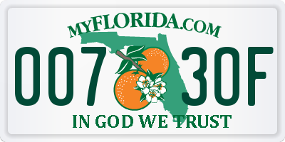 FL license plate 0073OF