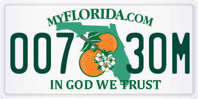 FL license plate 0073OM