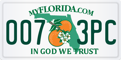 FL license plate 0073PC