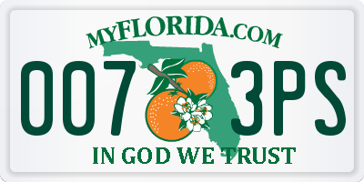 FL license plate 0073PS