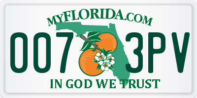 FL license plate 0073PV