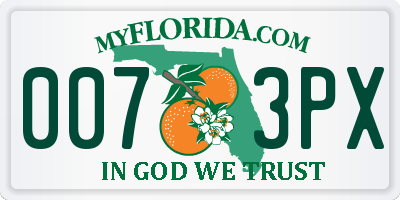 FL license plate 0073PX