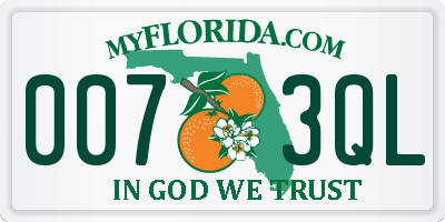 FL license plate 0073QL