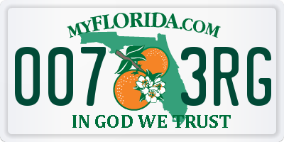 FL license plate 0073RG