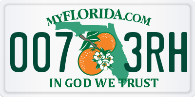 FL license plate 0073RH