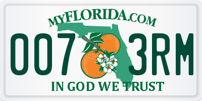 FL license plate 0073RM