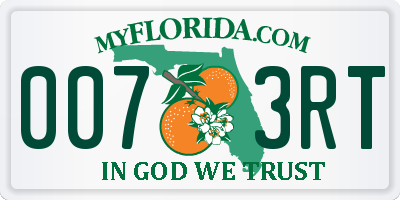 FL license plate 0073RT